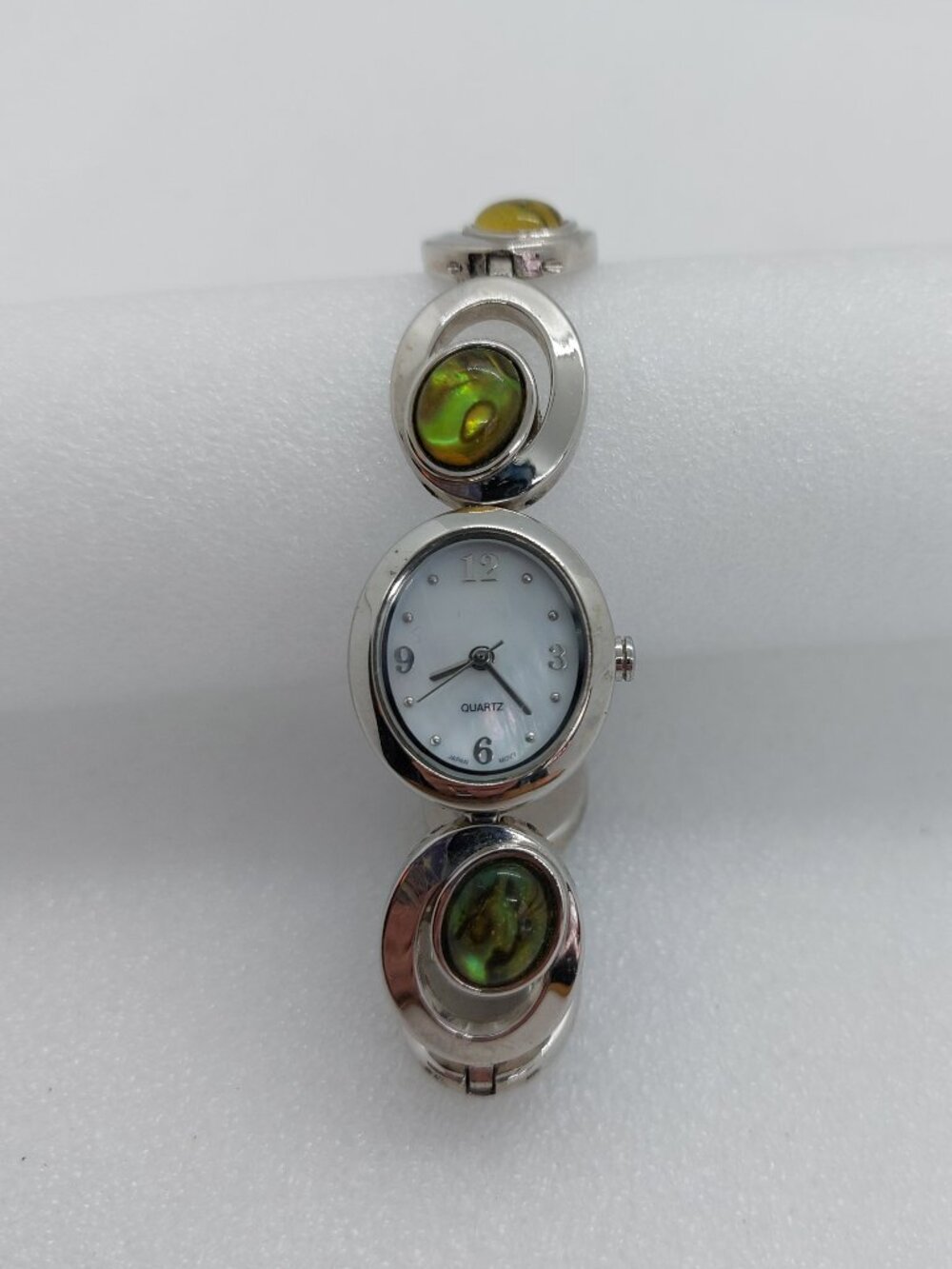 Women's Silver Tone Abalone 7" Watch Quartz Japan Movement